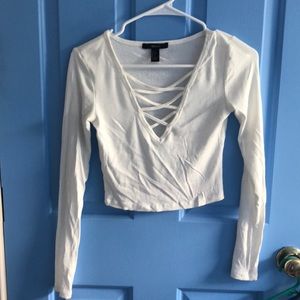 White long sleeve vneck